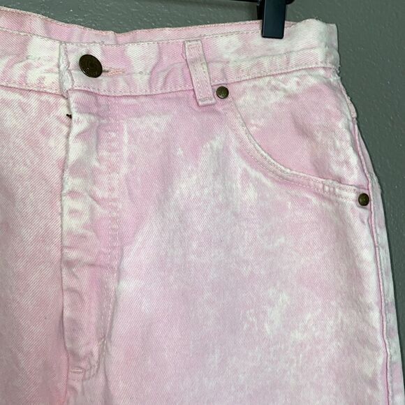 90s Pink Acid Wash Levi's High Waist 573s Pinup Jeans Relaxed Fit Tapered Leg - Picture 4 of 16